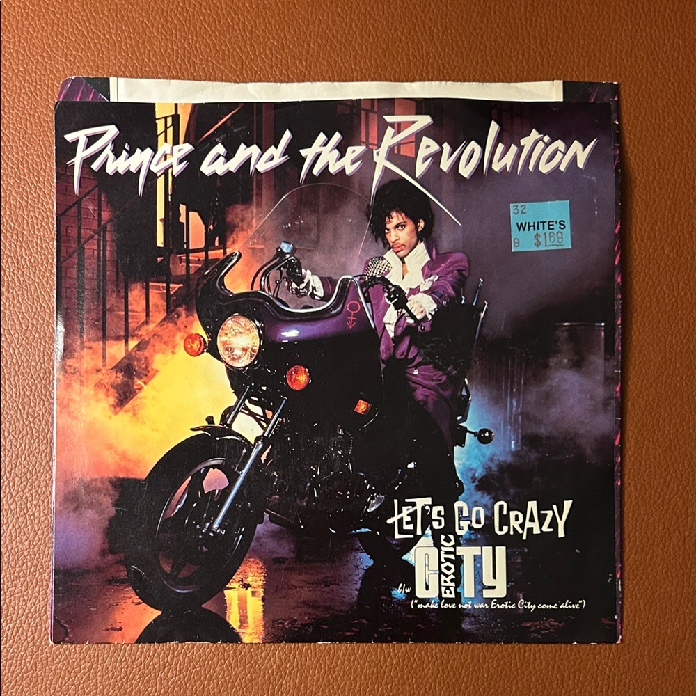 Prince and the Revolution Vinyl Record, Let’s Go Crazy, Erotic City 1984, 45 RPM